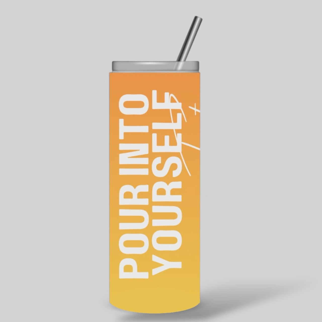Pour Into Yourself First 20oz Skinny Tumbler – Tropical Green
